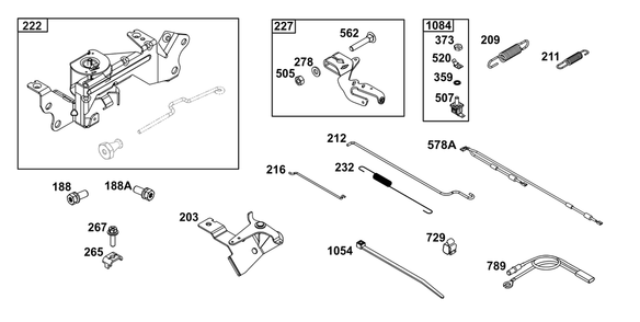 Controls Group Diagram and Parts List for 305777-0160-B5 200000 - 399999 Briggs and Stratton Engine